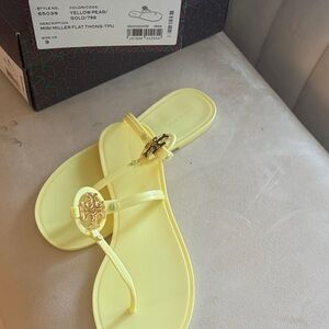 STILL AVAILABLE:New w/ Box Tory Burch Yellow Pear Mini Miller Sandals